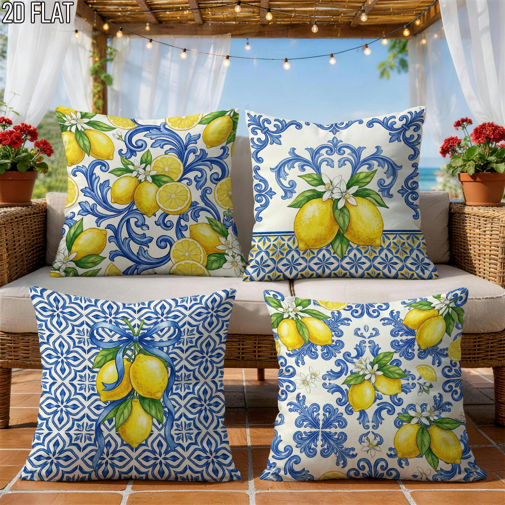 4Pcs Italian Summer Style Thro - Ceramic Tile Blank 리뷰 및 가격