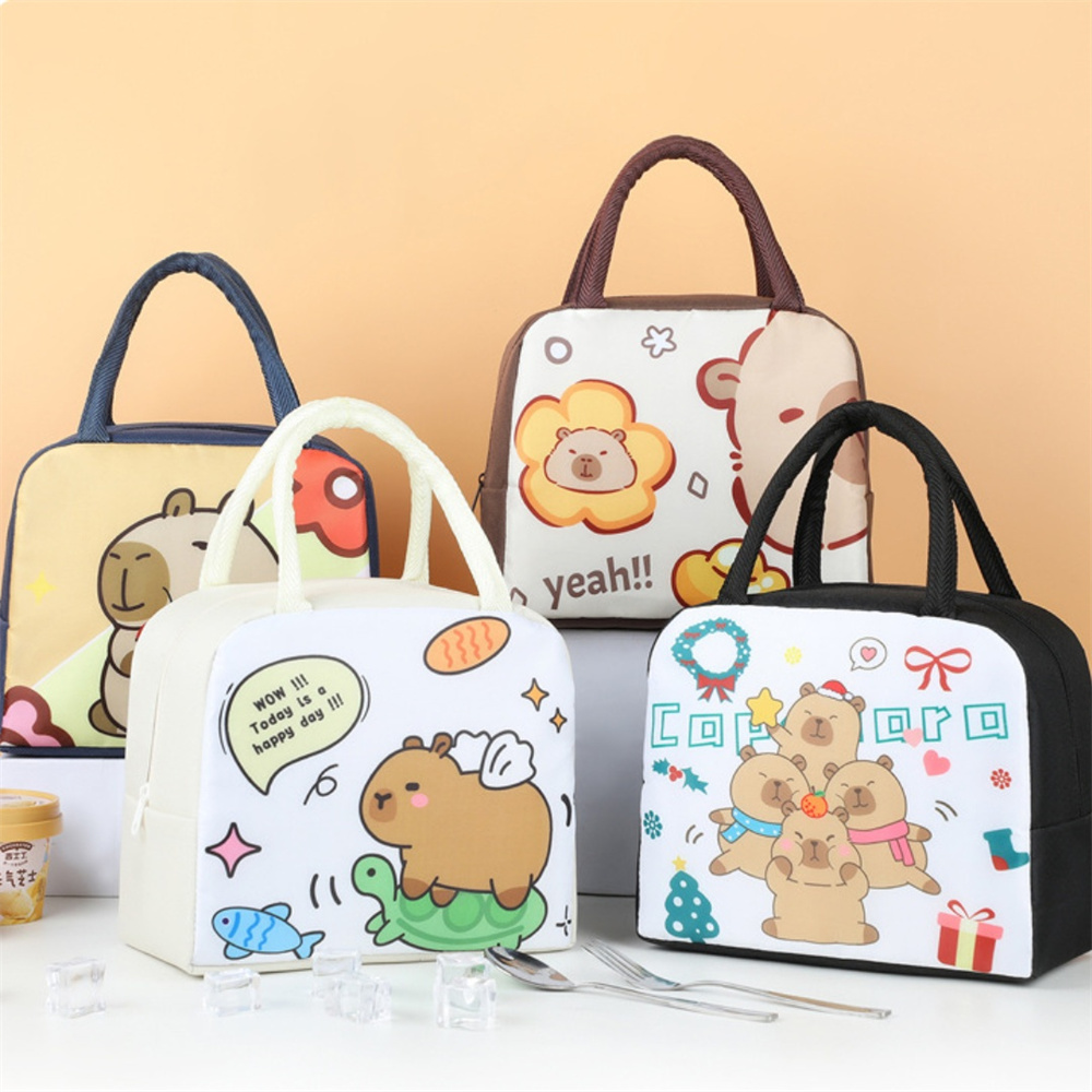 Cartoon Capybara Lunch Bag Ins - Tote Bag Sublimation 리뷰 및 가격