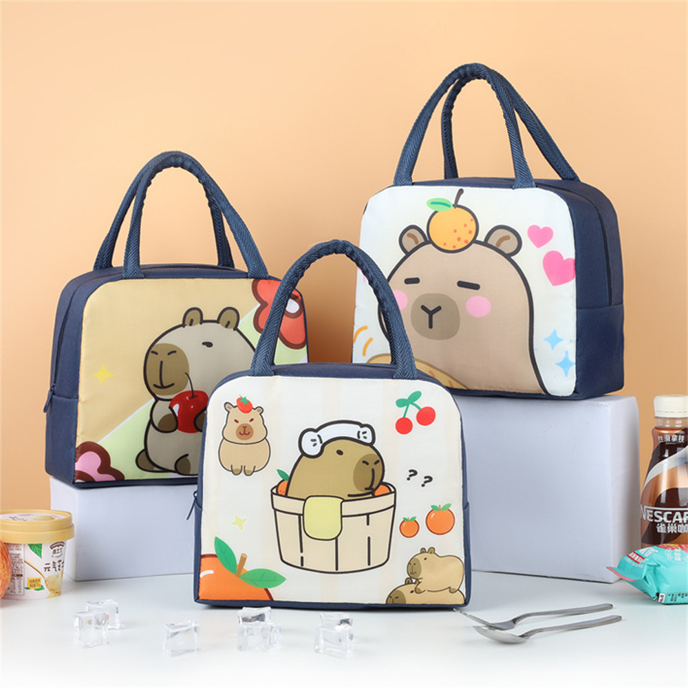 Cartoon Capybara Lunch Bag Ins - Tote Bag Sublimation 리뷰 및 가격