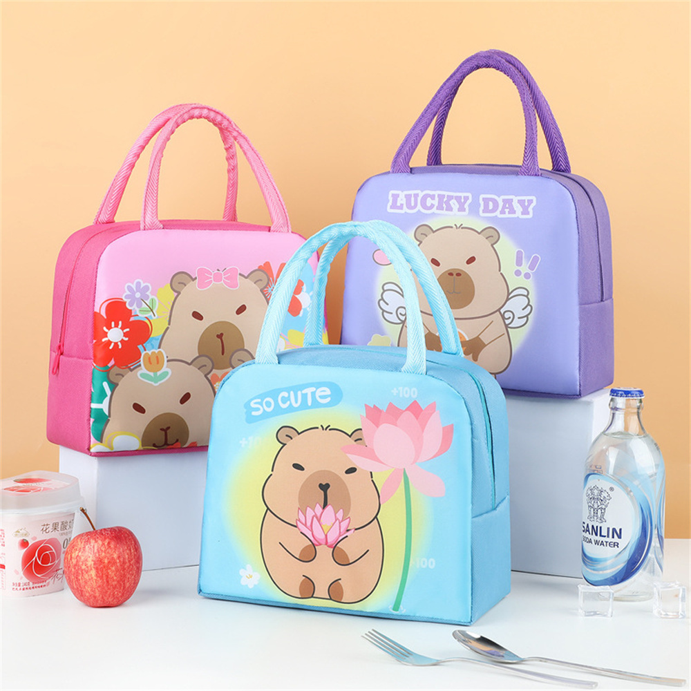 Cartoon Capybara Lunch Bag Ins - Tote Bag Sublimation 리뷰 및 가격