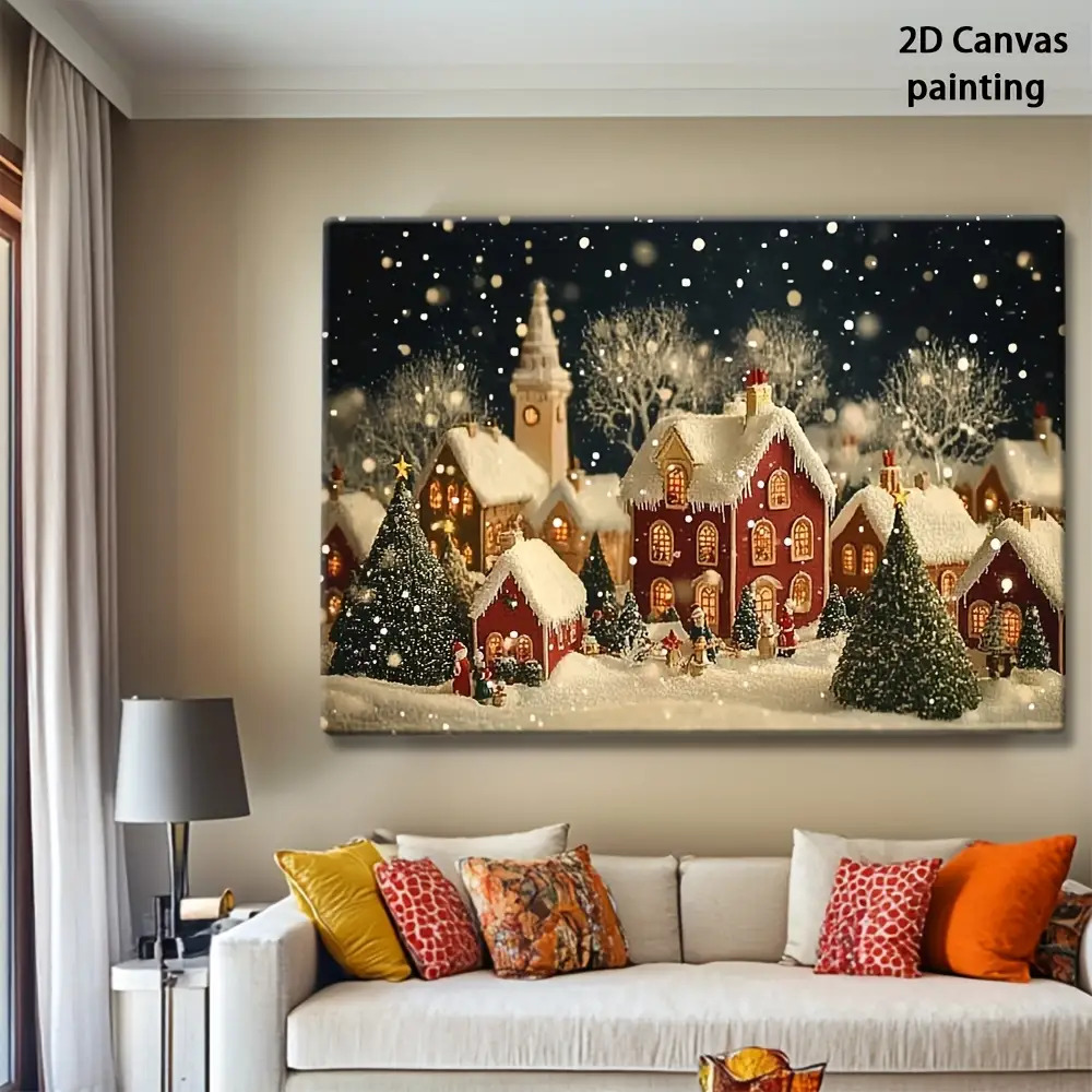 1pc 2D retro Christmas Eve and - Canvas Wrap Ready 리뷰 및 가격