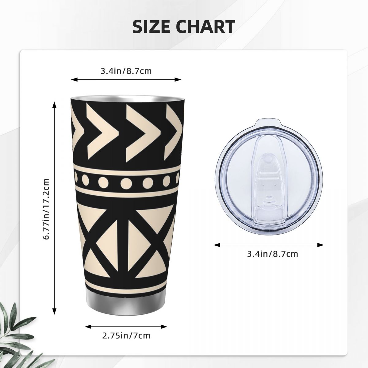 African Mud Cloth Black And Wh - Tumbler 20Oz White 리뷰 및 가격