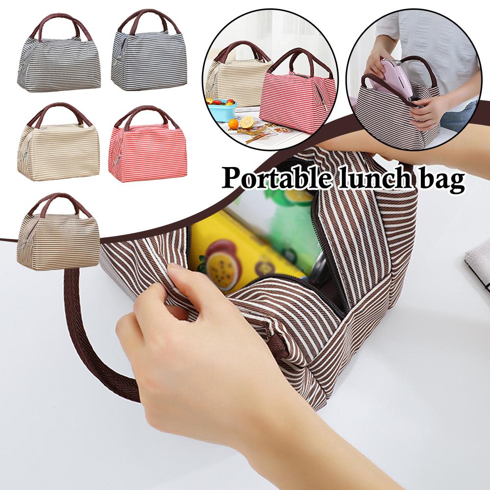 Striped Insulated Lunch Bag Po - Tote Bag Sublimation 리뷰 및 가격