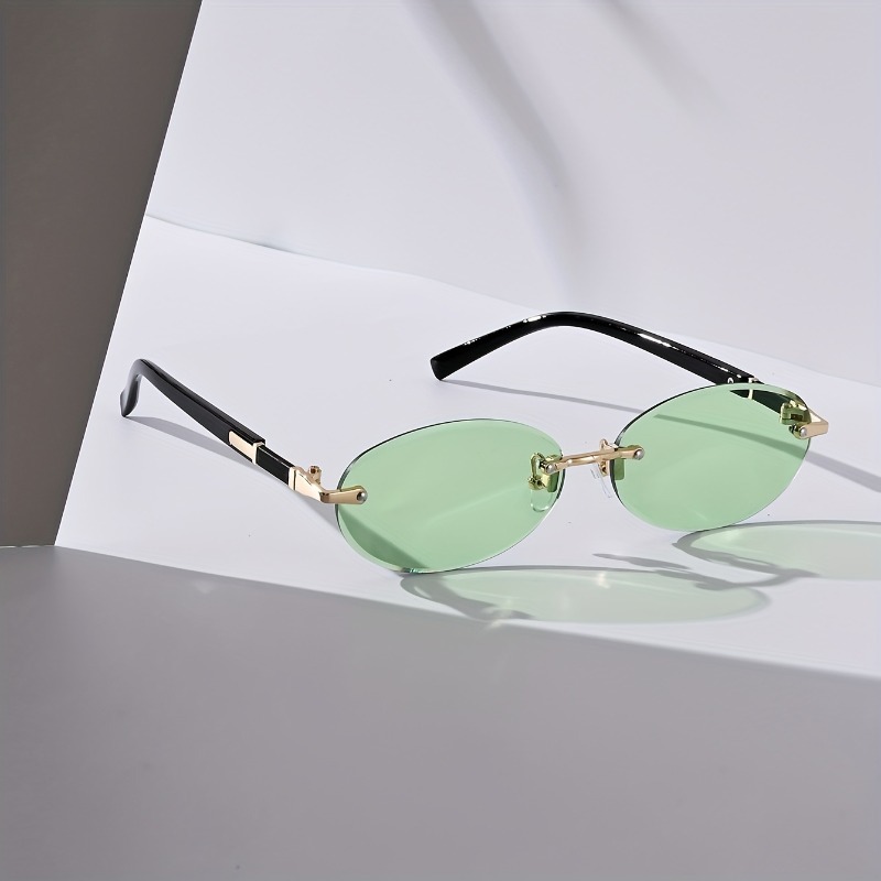 Sexy Small Oval Punk Sunglasse - Metal Photo Panel 리뷰 및 가격